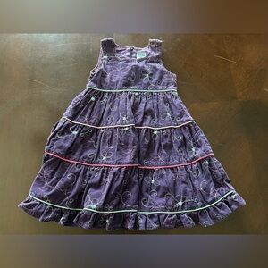 Pumpkin Patch Purple Embroidered Kids Dress